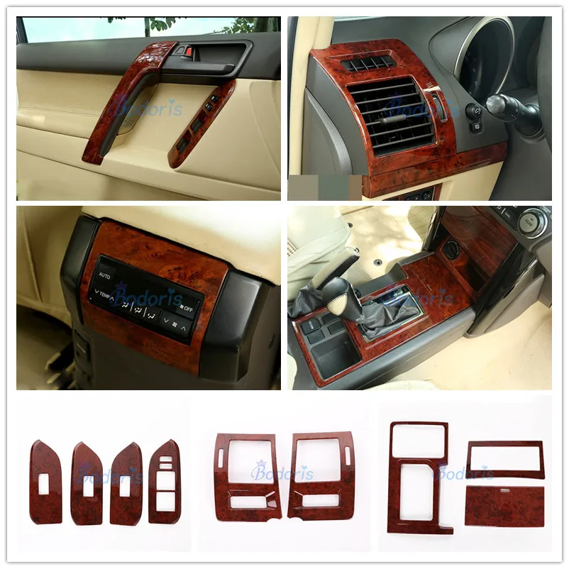 Для Toyota Land Cruiser 150 Prado LC150 FJ150 2010 2017 деревянный дверной держатель ручка AC Vent Крышка