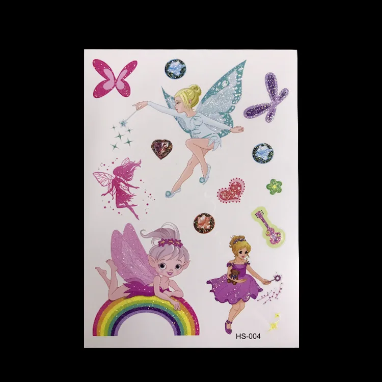 Wholesale 500pcs Kid Serial Children Glitter Powder Shinny Tattoo Sticker Unique Temporary Tattoo Waterproof Onetime Body Tattoo