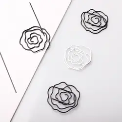 Черные/белые розовые скрепки для бумаги необычной формы декоративные Kawaii бумажные зажимы металлические офисные принадлежности розовые