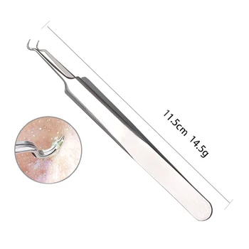 

Useful Stainless Steel Straight Bend useful stainless steel straight bend curved Tweezer Pimple Comedone Remover Kit Face