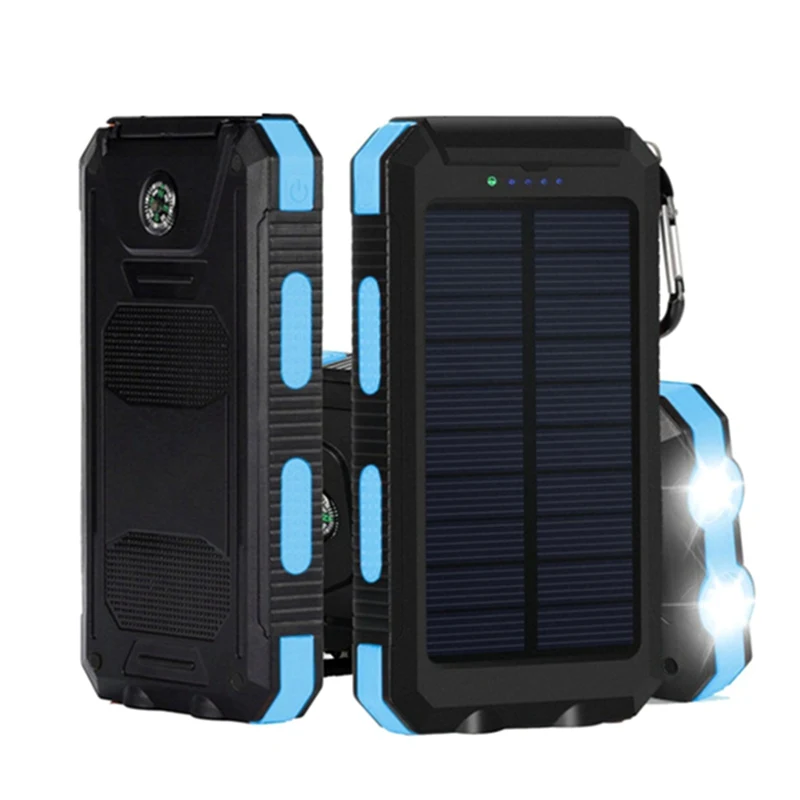Kopen Hoge Kwaliteit 10000 mAh Dual USB Zonne energie DIY Power Bank Batterij Case Met LED Licht Voor iPhone X 8 Oneplus5