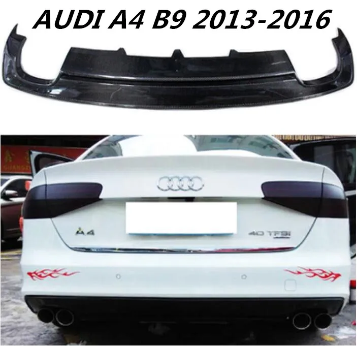 Carbon fiber Rear Bumper Lip Spoiler Diffuser Cover For AUDI A4 A4L S4
