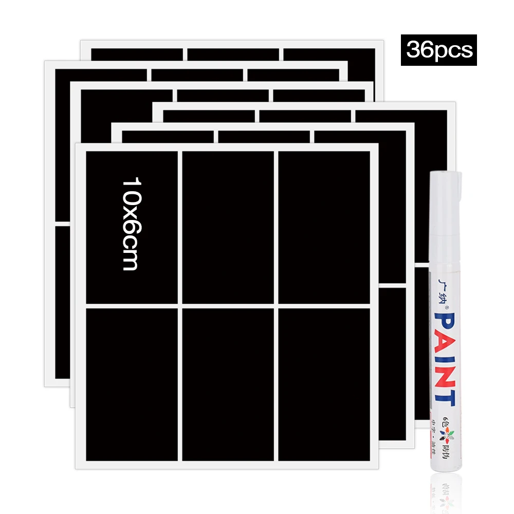 36 قطعة برطمان توابل ملصقات المطبخ الجرار للتوابل تسميات ملصقا تخزين منظم زجاجات ملصقات للماء السبورة تسميات