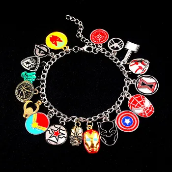 

10pc Avengers Bracelet black panther Captain American Captain Iron Man Spider Thor's Hammer Bracelet