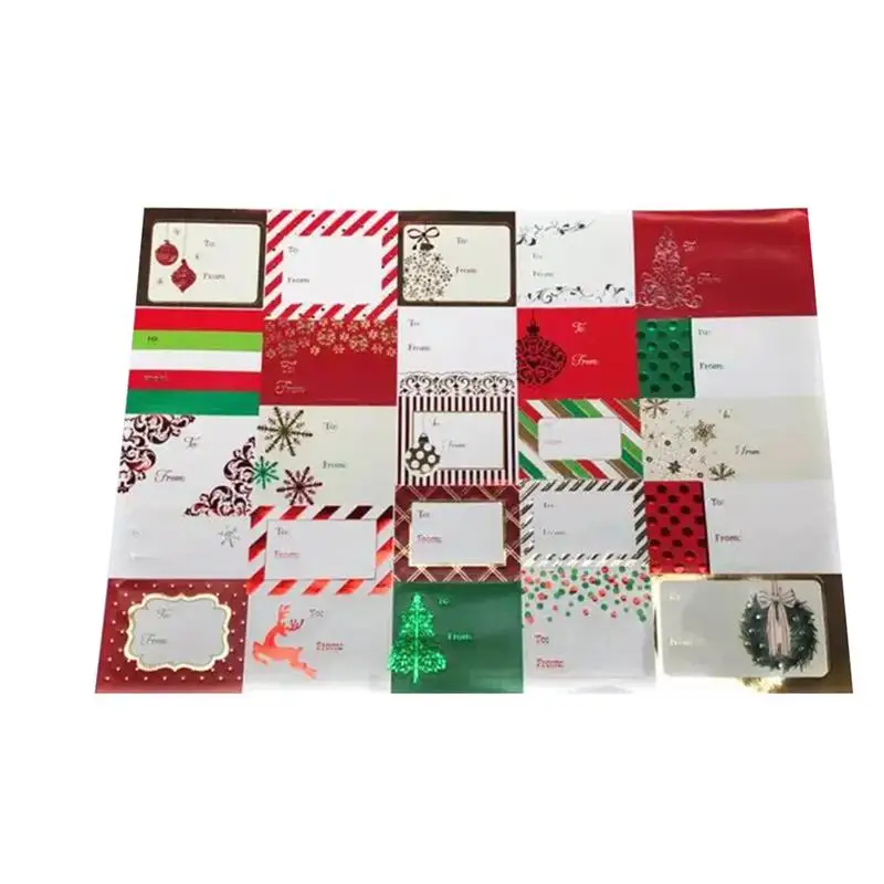 

6 Sheets Creative Christmas Themed Greeting Sticker Self Adhesive Label Paper Cartoon Gift Tags Cute Decals