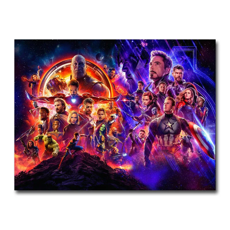 

Art Silk Or Canvas Print Avengers End Game Superhero Movie Poster 13x18 24x32 inch For Room Decor Decoration-015