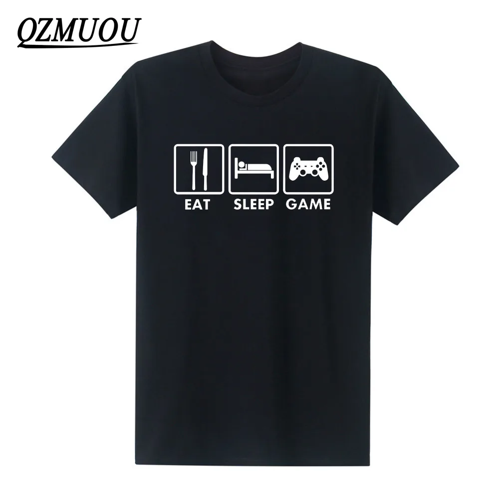 2019 New Fashion Eat Sleep Game XBOX Gamer Funny T shirt Men Humor Casual College Mens Short Sleeve Tshirt O Neck Tees  Size