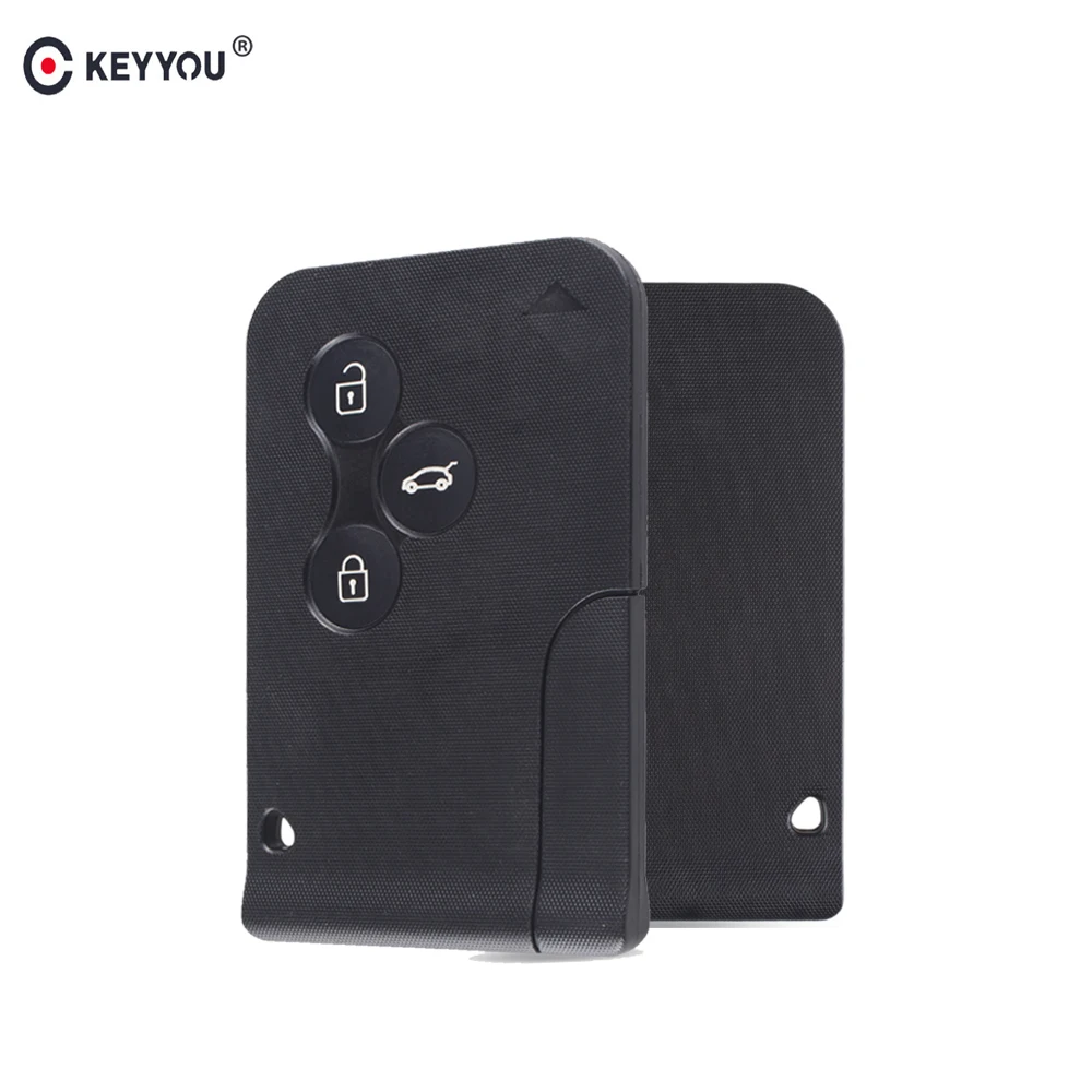 

KEYYOU 10X 3 Button Replacement Smart Card Key Shell For Renault Clio Logan Megane 2 3 Koleos Scenic Remote Car Key Case Shell