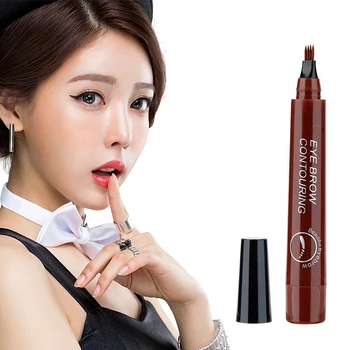 

4 Head Eye Brow Pencil Waterproof Microblading Eyebrow Tattoo Pen Long-lasting Fine Sketch Fork Tip Professional Eyebrows Pen