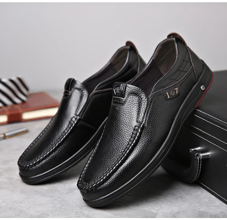 OSCO/Мужская обувь из натуральной кожи ручной работы; коллекция года; модная мужская повседневная обувь без застежки в деловом стиле; удобные лоферы на плоской подошве; мужская обувь