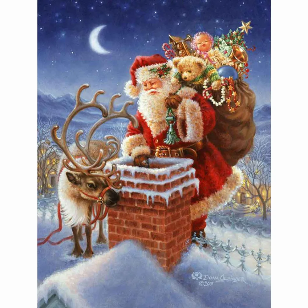 Free Shipping Santas Christmas Tree Diamond Embroidery DIY Needlework Diamond Painting Cross Stitch 3D 5D Rhinestones Mosaic in Diamond Painting Cross