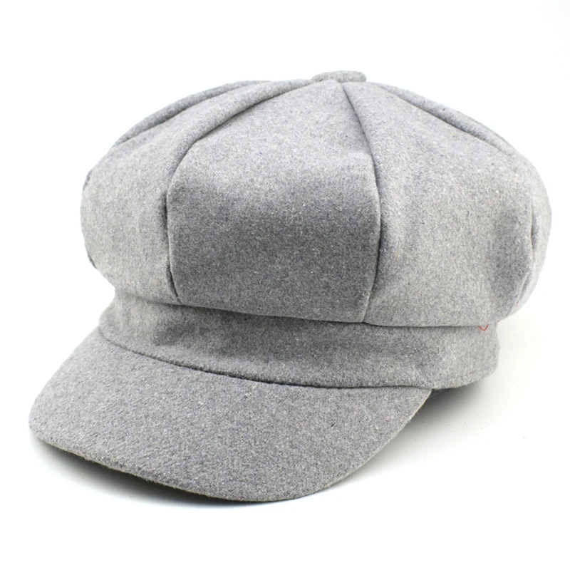 Fashion Wool Blended Beret High Quality Women's Beret Hat Female 's Casual Bare Color Golf Hat
