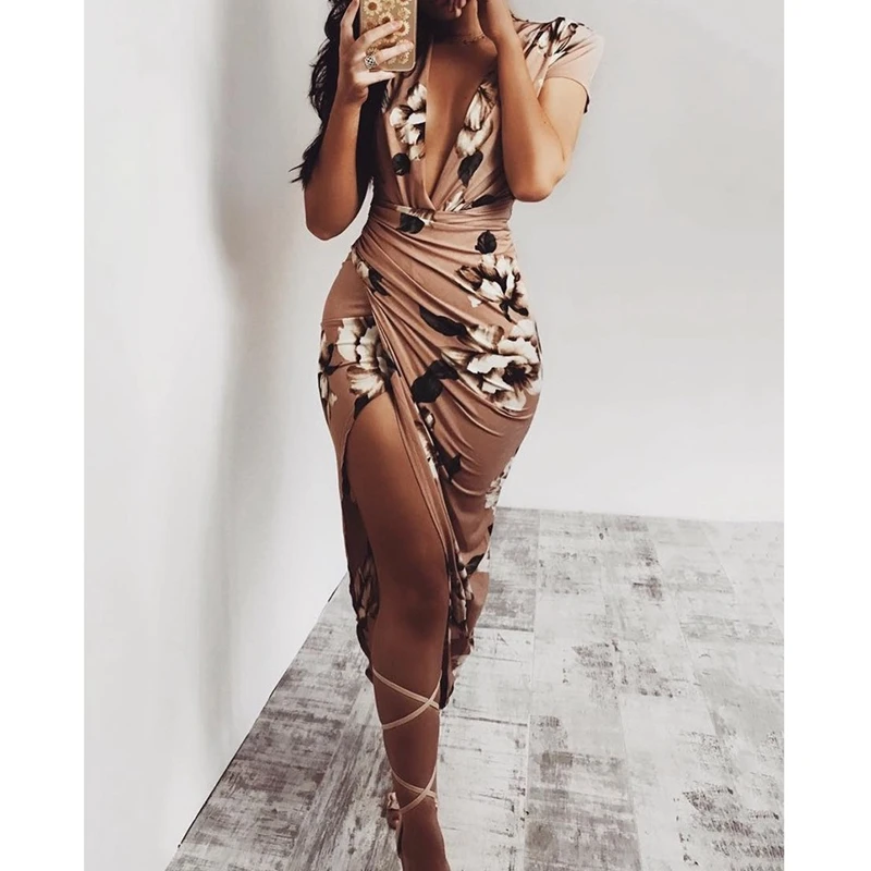 جديد إمرأة مثير v العنق السامي قص bodycon كم قصير حزب كوكتيل شاطئ قصير ميدي اللباس جديد إمرأة مثير v العنق السامي قص bodycon كم قصير حزب كوكتيل شاطئ قصير ميدي اللباس