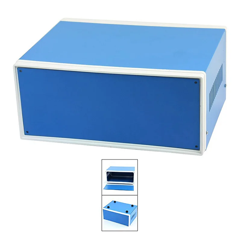 

9.8" x 7.5" x 4.3" Blue Metal Enclosure Project Case DIY Junction Box