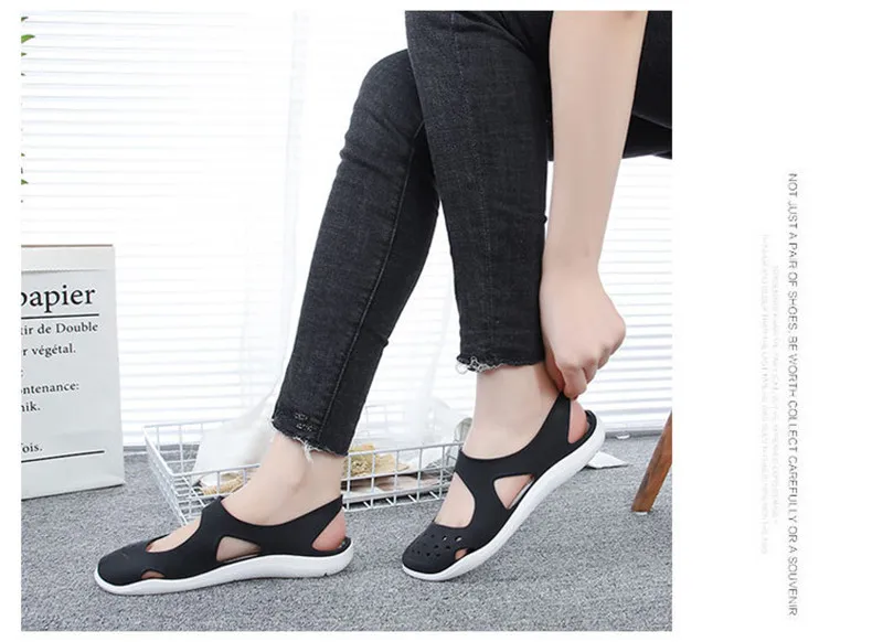 2019 New Non-slip Student Soft Bottom Jelly Shoes Round Toe Cut-out Women Beach Sandals Hole Shoes Summer Plastic Female Sandals (21)