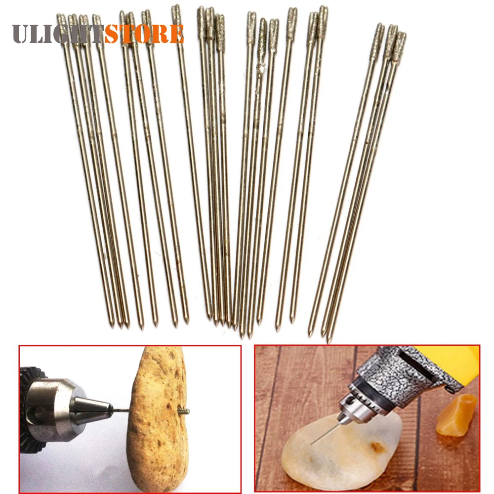 20pcs! 0.6mm Shank Drill Bit Set Diamond Sand Hole Saw Cutter Drill Bits for Jade Stone Jewelry