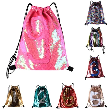 

Mermaid Sequin Storage Backpack Cloth Organizer Shinee Drawstring bag Fashion Travel Sundries Storage Home Decor
