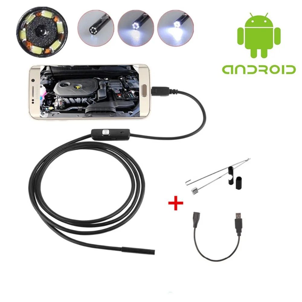 

Waterproof 1M 7mm Lens Endoscope Camera Inspection Borescope Camera for Android PC Notebook Device 6LEDs Adjustable