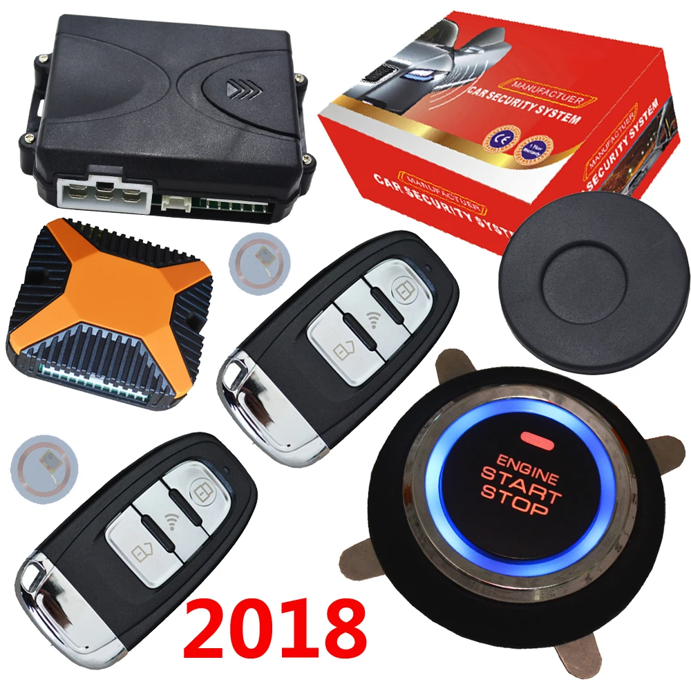 remote keyless entry push start stop engine system rfid arm or disarm