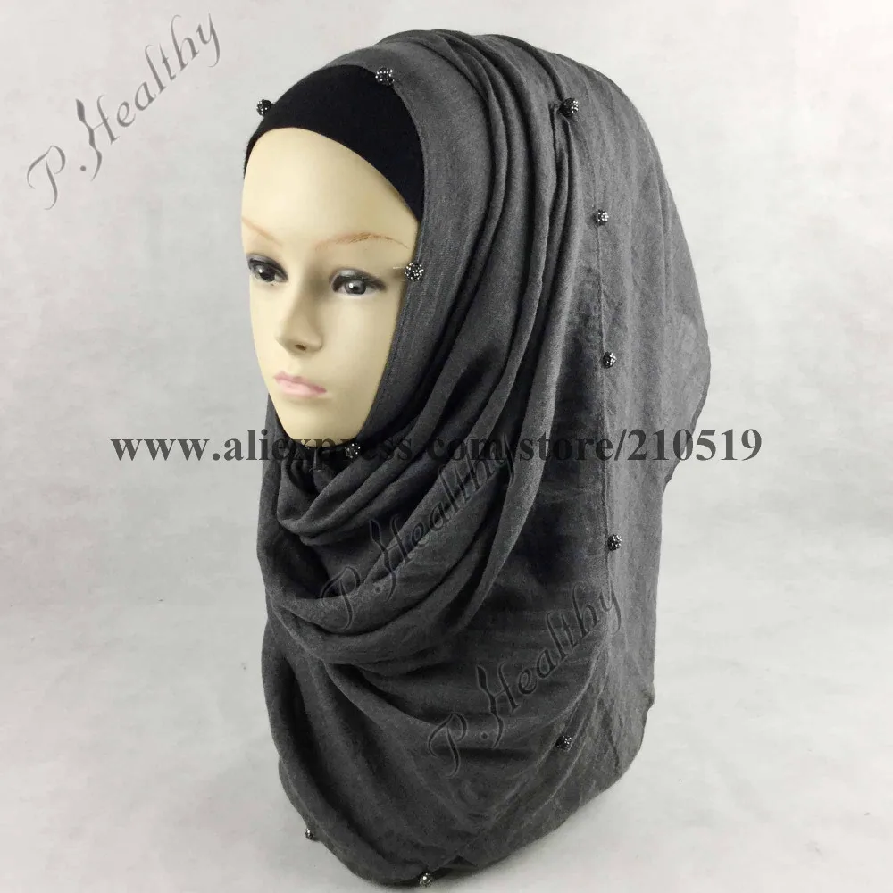 Большой размер 180 см вискоза длинный шарф для мусульманки мусульманская накидка шаль