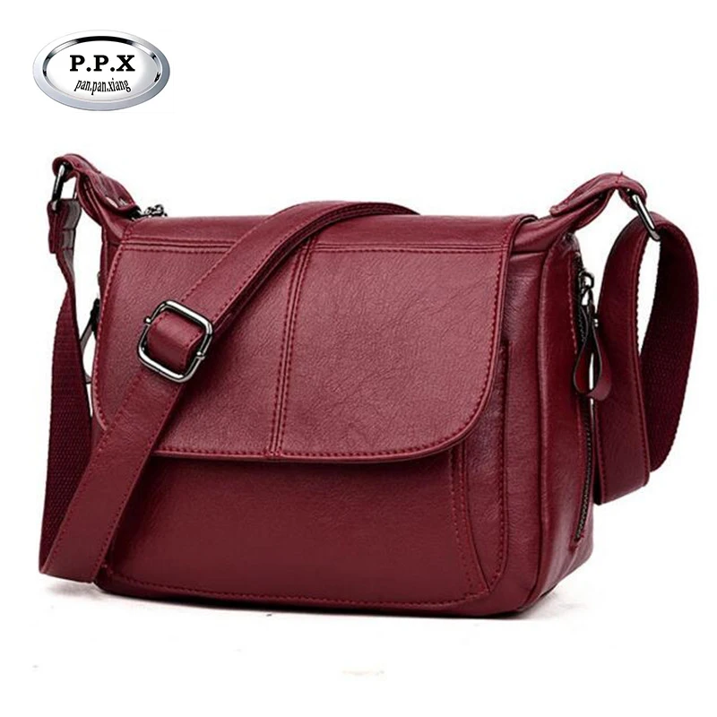 Ladies Bags Fashion Middle Aged Mom Leather Handbags Shoulder Crossbody Shopping Bags main image 0