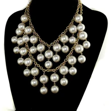 SHUANGR жемчужная кисточка висячий кулон чокер воротник многослойный золотой цвет цепочное ожерелье для женщин bijoux femme