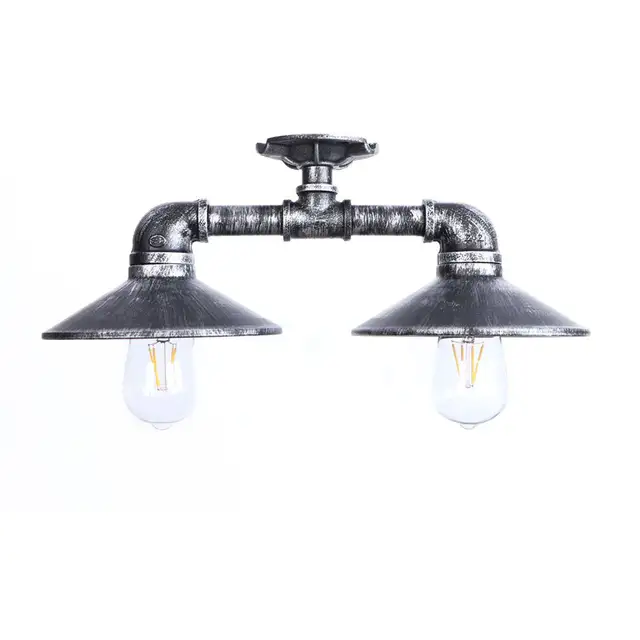 Us 58 08 30 Off Vintage Metal Painted Industrial Ceiling Lamps E27 Led 220v Water Pipe Ceiling Lights For Living Room Bedroom Restaurant Office In