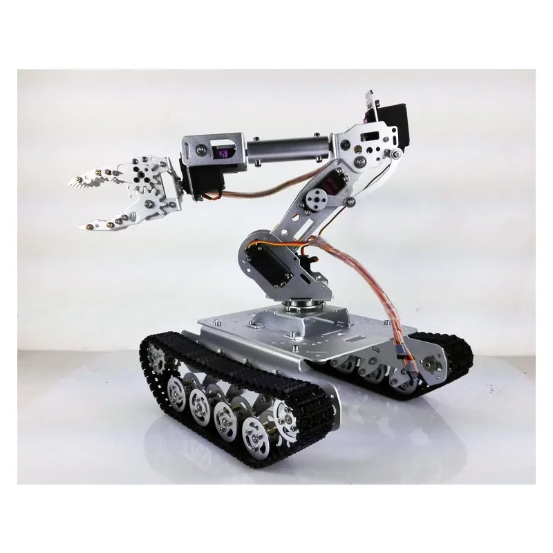 2018 амортизатор RC Tank Car WiFi + 7 DOF Robot Arm Gripper шт MG996R Servos TS100 умный набор роботов