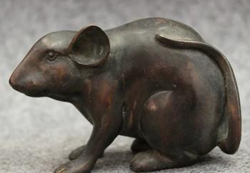 

WBY Elegant old S2602 Marked Chinese Dynasty Palace Purple Bronze Year Zodiac Animals Mouse Rat Statue (A 0319 discount 35%)