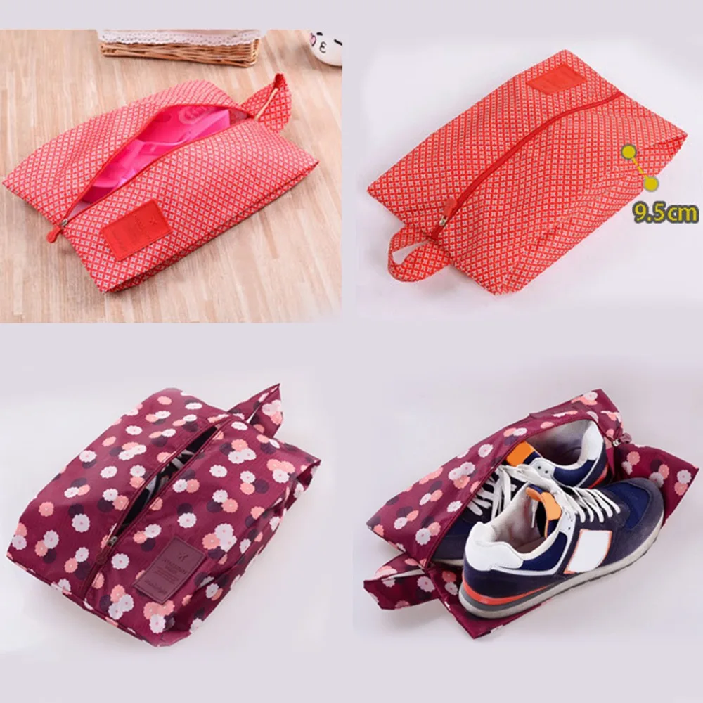 Convenient Waterproof Nylon Portable Travel Shoe Storage Bag Pouch with Zip