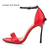 sandal red-black