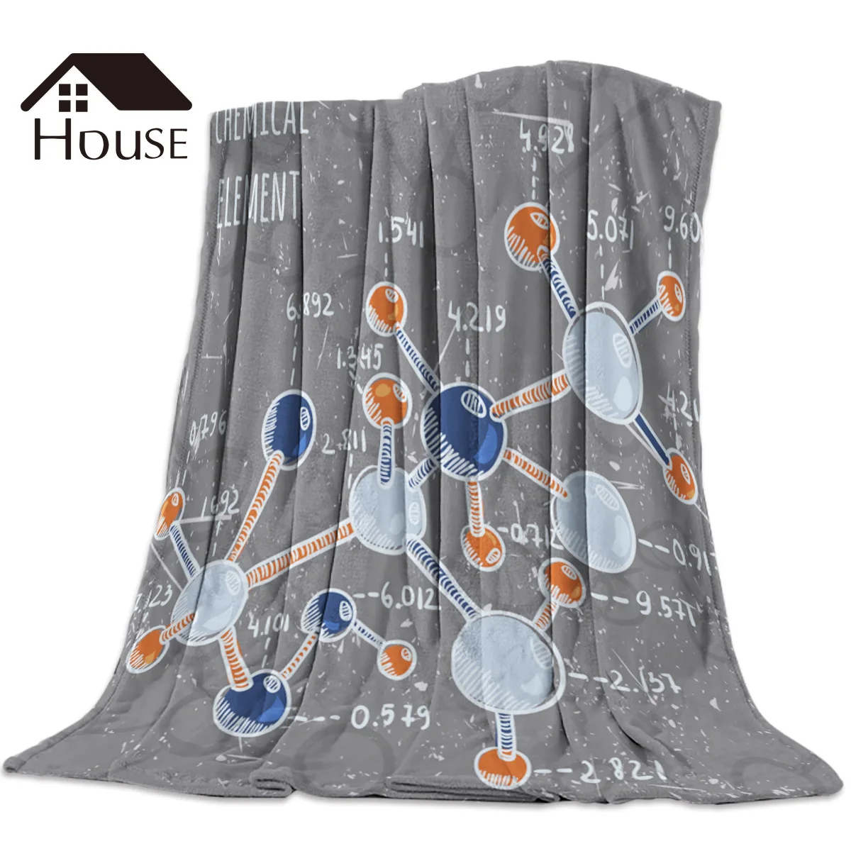 

BIGHOUSES Throw Blanket Chemical Element Throw Blanket Soft Warm Microfiber Blanket Flannel Blanket