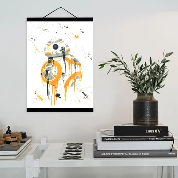 

Star Wars BB Abstract Watercolor Movie Wooden Framed Canvas Painting Home Decor Wall Art Print Pictures Poster Hanger