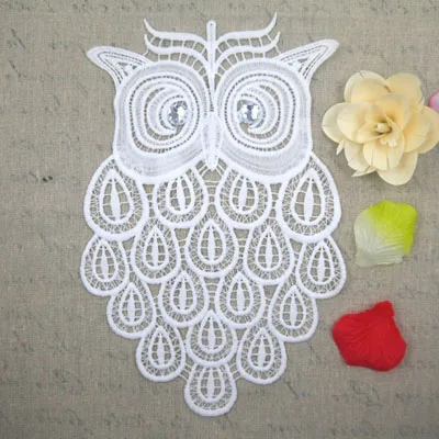 

Vintage owl lace applique patch embroidered patch Sweater decoration patch sewing accessories 2 pcs