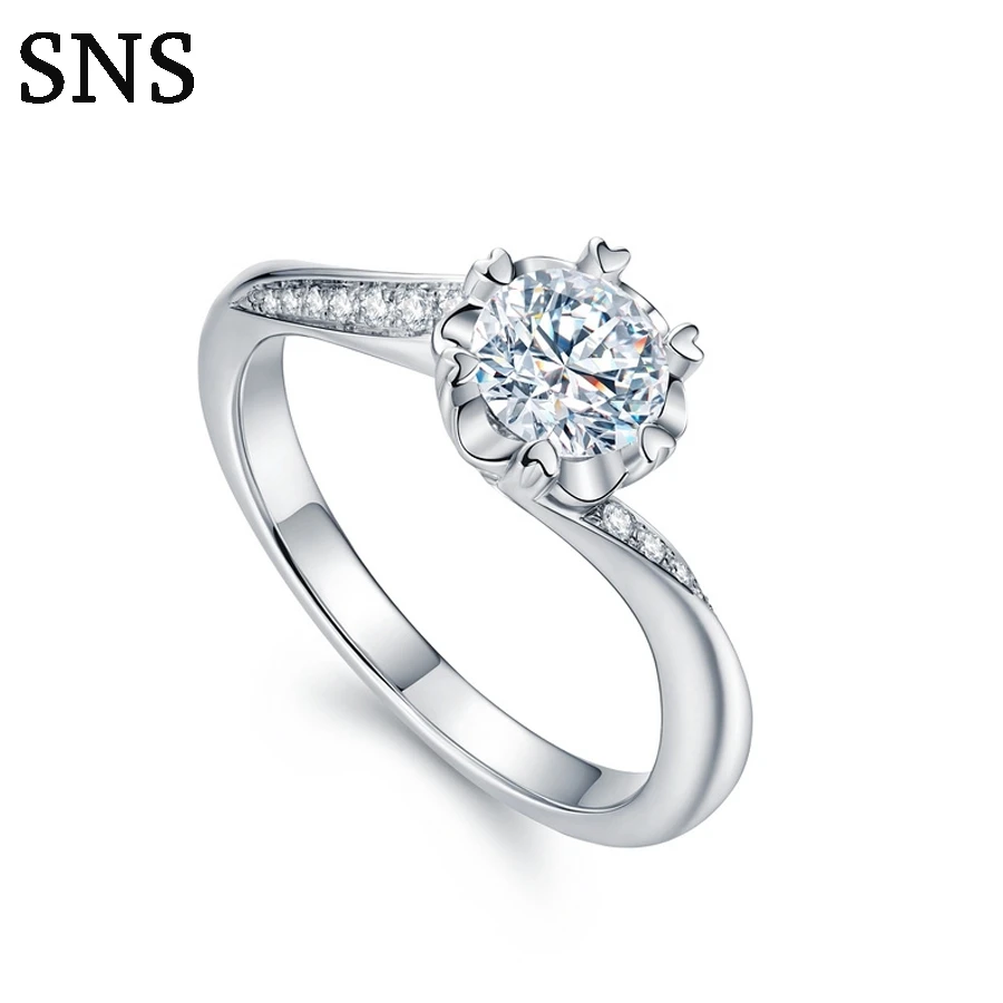 

0.3carat Real Diamond Halo Ring Solitaire with Melee round Diamond GH Si1 6 Prongs Setting 14k White Gold For Women