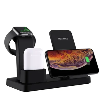

New 3 In 1 Wireless Charging Station Compatible With Apple Watch Series 4/3/2/1 & AirPods 10W Qi Fast Wireless Charger Stand