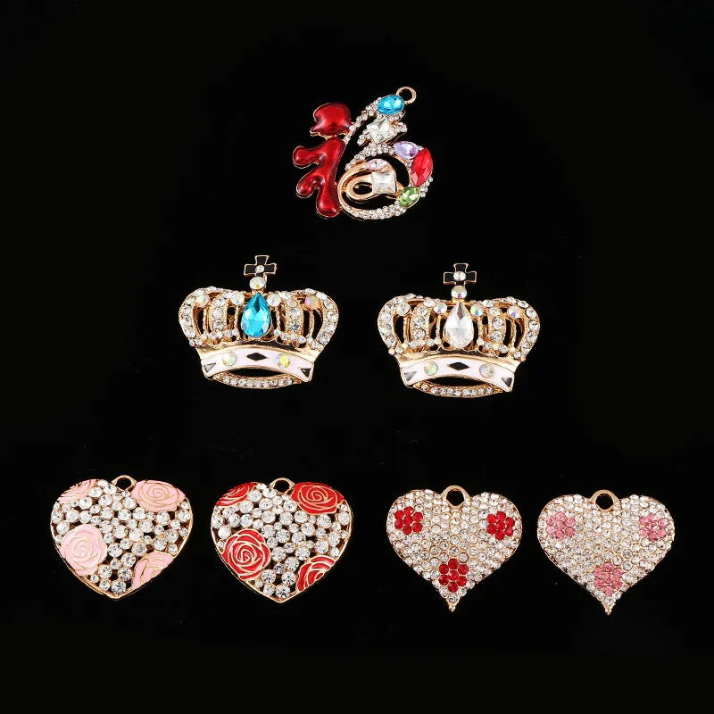 Diy Jewelry интимные аксессуары сплав Хрустальная корона сердце Craft поставки брелки