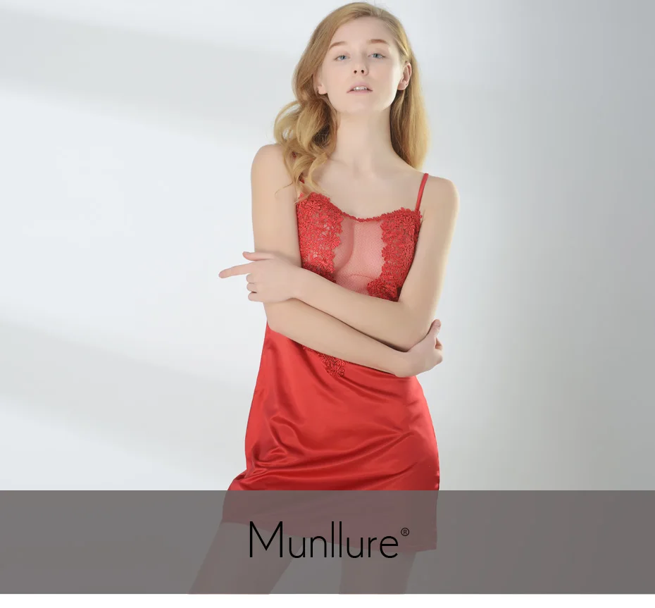 Munllure элегантные кружевные шелковые сексуальные пижамы с цветочным рисунком для женщин, новинка, модная однотонная прозрачная Домашняя одежда, пижамы, горячая распродажа