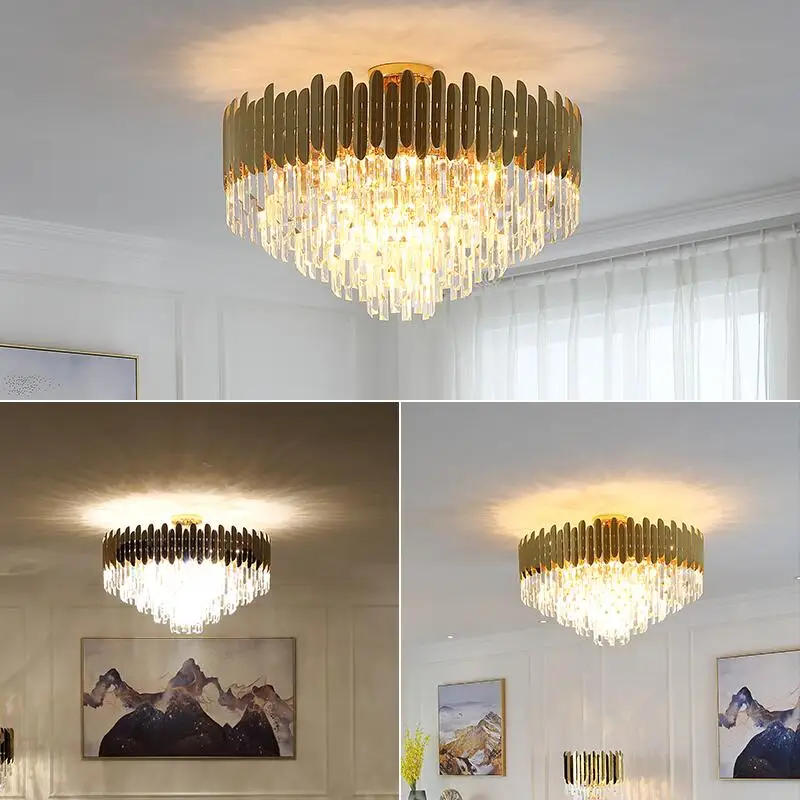 Современный свет Роскошные Простой золото потолочный светильник дизайнерский стиль гостиная, спальня k9 светодиодный светильник