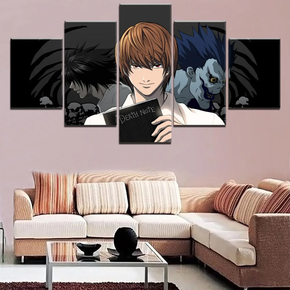 Плакат на холсте для домашнего декора 5 шт. аниме Death Note L светильник картина Ягами