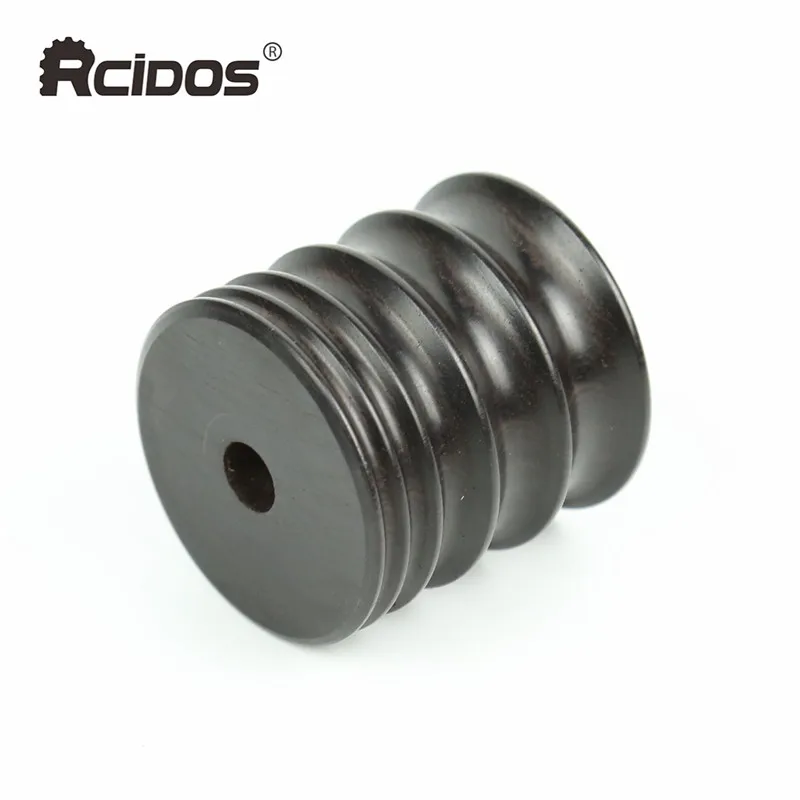 Best Sandalwood grinder 5 mills(4 6 10 13 15mm) Ebony Wood leather tip edge burnisher, leather edge polish wood wheel