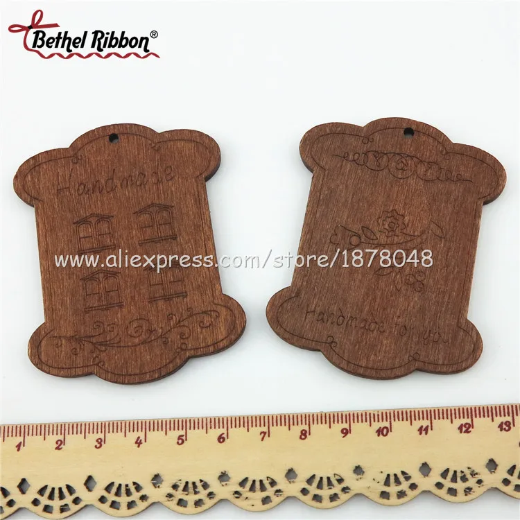 25pcs/lot Style Wood blank thread ribbon twine spool, Packaging Label ...
