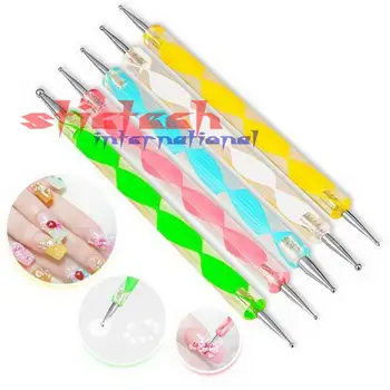 

by dhl or ems 100 Sets 2 Way Dotting Pen Marbleizing Painting Tool Nail Art Dot Set