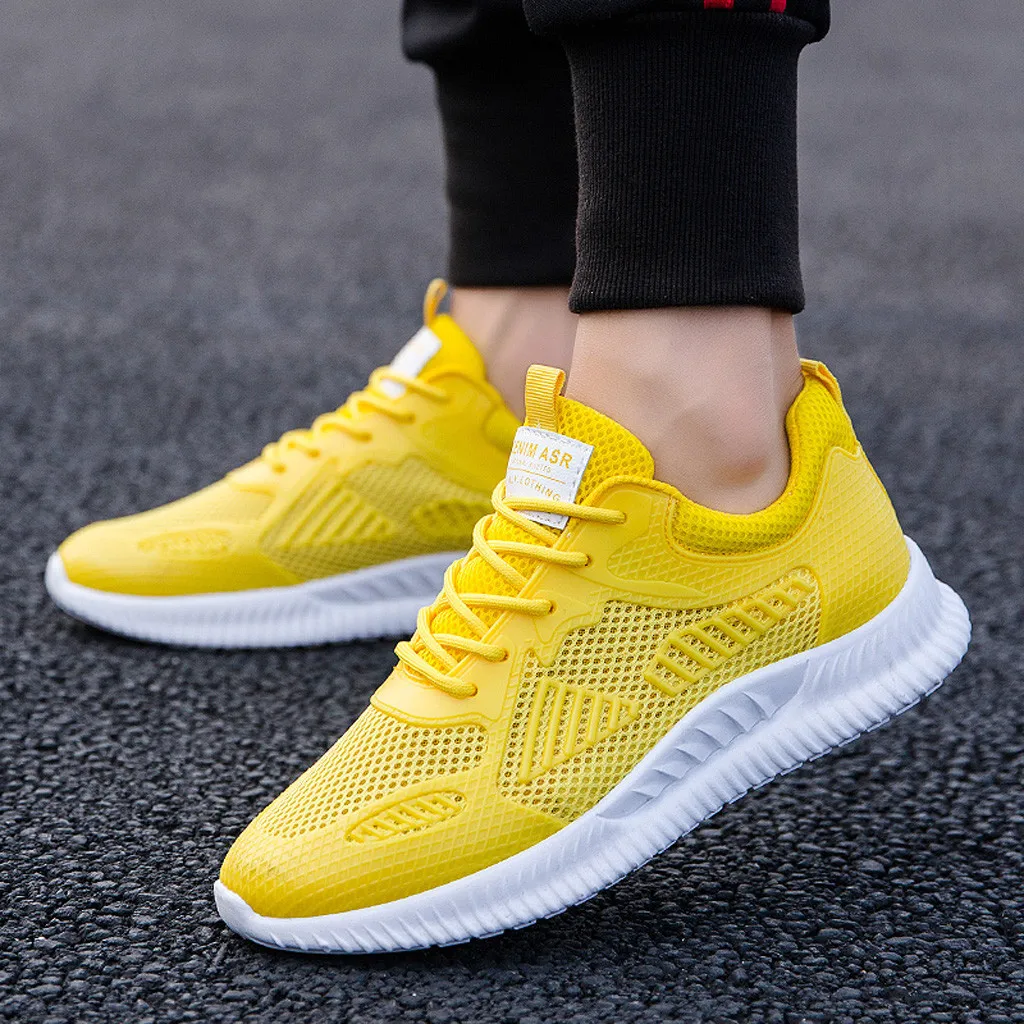 

yellow sneakers Men's Woven Breathable Sneakers Fashion Lightweight Casual Shoes sport Shoes platform shoes men#G15