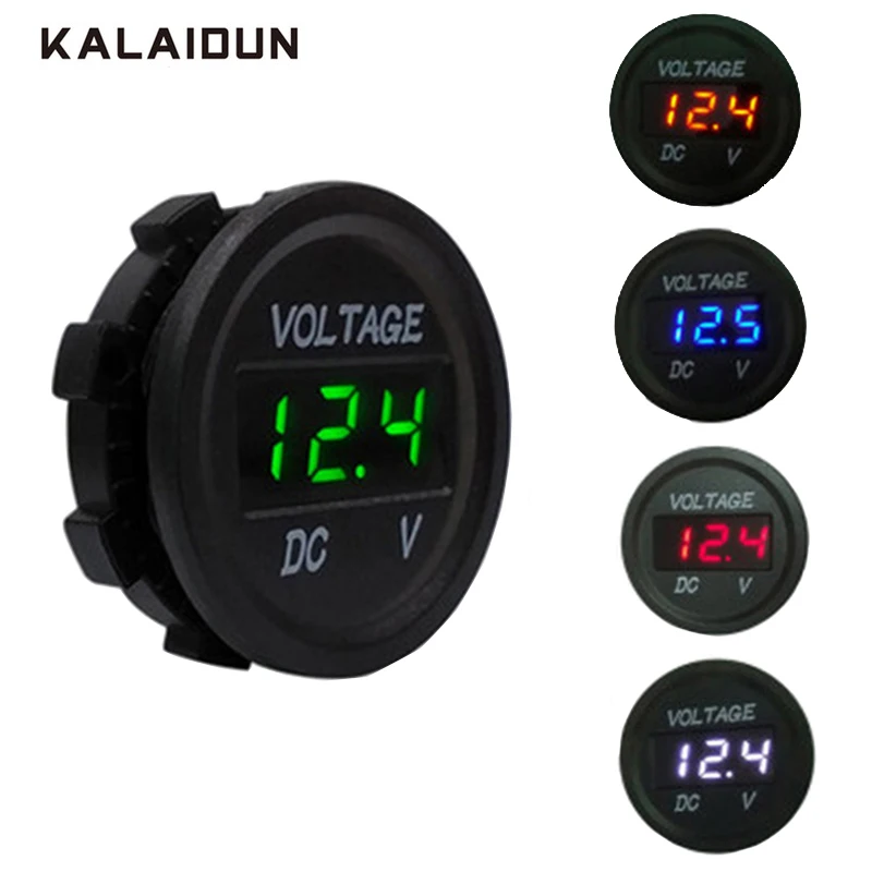 

KALAIDUN Voltage Meter Tester LED Panel Digital Display Mini Waterproof Voltmeter Monitor Meter Gauge for Motorcycle Car Boat
