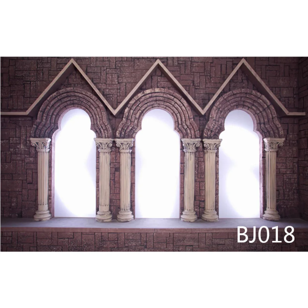 

LB Polyester & Vinyl Three Arches Marble Column Indoor Backdrops Background For Photography Studio Backdrop Photo Props Decor