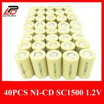 

40pcs/1lot Power Cell batteries Rechargeable NI-CD 1.2V 1500Mah SC Accumulator Subc Cell discharge rate 10A-15A