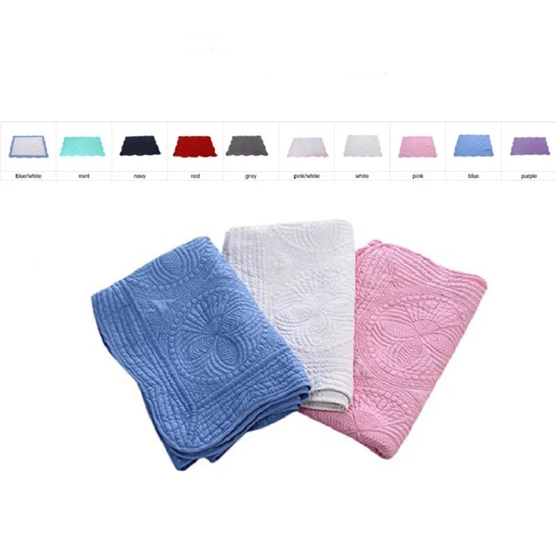 

20 Pcs Solid Heirloom Baby Blankets Baby Quilt Swaddle Fleece Kid Wrap DOM538