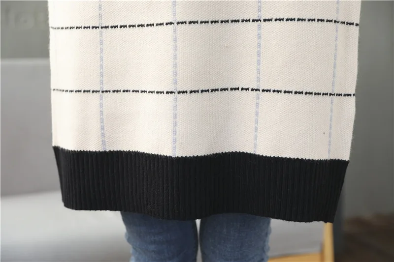 Loose Knitted Sweater V Neck Sweater Female 2018 Women Sweaters dress Pullovers Autumn Long Sleeve Sweater Jumper (9)
