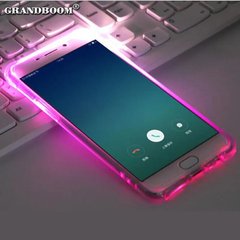 

100pcs Call Light Up LED Flash Soft TPU Cover Case For Samsung Galaxy S9 Plus S8 Note 9 Remind Incoming Call Fashion Cover